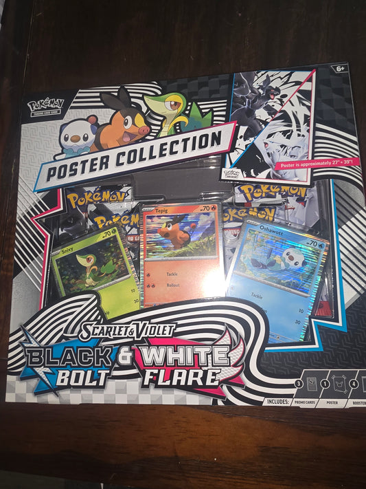Pokémon TCG: Scarlet & Violet – Black & White Bolt Unova Poster Collection – Sealed